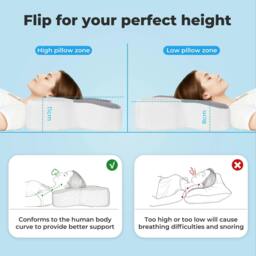 Rackhams Ergonomic Neck Pillow Memory Foam Cool Adjustable Breathable Pain Relief - IceCloud - thumbnail 6