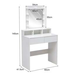 Rackhams 145cm H Makeup Dressing Table with Lighted Mirror - thumbnail 4