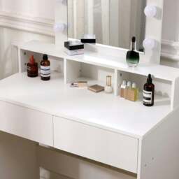 Rackhams 145cm H Makeup Dressing Table with Lighted Mirror - thumbnail 6