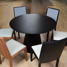Rackhams Lotus Dining Table - Wenge (Black Stained Oak) Veneer - Wenge (Black Stained Oak) - thumbnail 3
