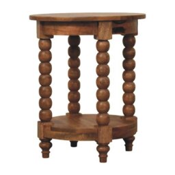 Rackhams Solid Wood Barley Twist Round Side Table - thumbnail 2
