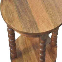 Rackhams Solid Wood Barley Twist Round Side Table - thumbnail 3