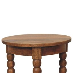 Rackhams Solid Wood Barley Twist Round Side Table - thumbnail 4