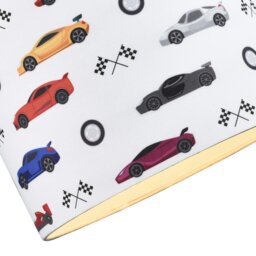 Rackhams Modern and Colourful Racing Cars Kids Cotton Fabric Round Drum Lamp Shade - 25cm - thumbnail 3