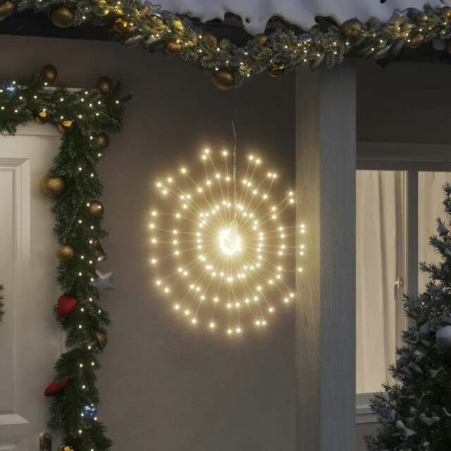 Rackhams Christmas Starburst Lights 140 LEDs 8 pcs Warm White 17 cm
