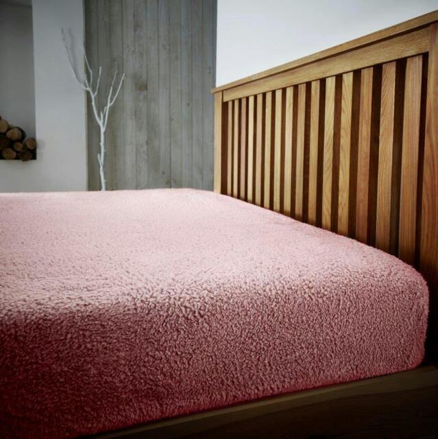 Rackhams Teddy Plain Fitted Sheet - Pink - Double (135cm x 190cm) + 25cm Deep