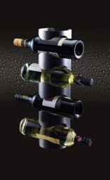 Rackhams Wall Mounted Stainless Steel 4 Bottle Wine Rack - Silver - Stainless Steel - Wine Rack - thumbnail 2