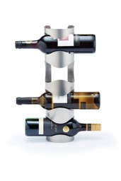 Rackhams Wall Mounted Stainless Steel 4 Bottle Wine Rack - Silver - Stainless Steel - Wine Rack - thumbnail 3