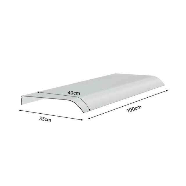 Rackhams 1M / 1.2M / 1.6M / 2M Frosted Awning Canopy for Window and Door - 100 cm - image 1