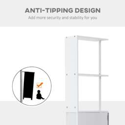 Rackhams Tall Bathroom Cabinet, Freestanding Bathroom Storage Cabinet with 2-Tier Shelf and Drawers, Narrow Cupboard Storage Unit, White, Grey - thumbnail 6