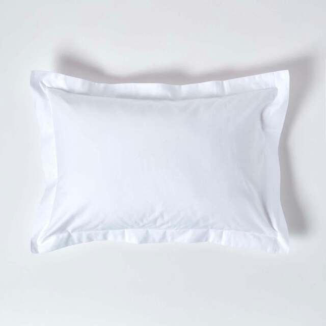 Rackhams Premium 1000 TC Egyptian Cotton Sateen Weave Oxford Pillowcase, Standard Size - White - image 1
