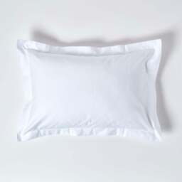 Rackhams Premium 1000 TC Egyptian Cotton Sateen Weave Oxford Pillowcase, Standard Size - White - thumbnail 1