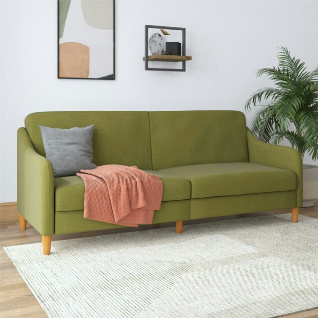 Rackhams Jasper coil 3-seater Sofa Bed in green fabric - Green - image 1