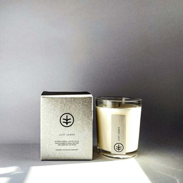 Rackhams Non-Toxic Organic Candle (Hand Poured) - Small 70g - Just James