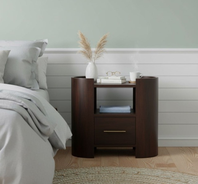 Rackhams Solid Wood Valencia Bedside Table, 1 Drawer , 1 Shelf - image 1