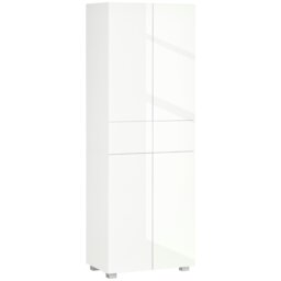 Rackhams Kitchen Cupboard Storage Cabinet Push Open Doors and Drawers, White - High Gloss White - thumbnail 2