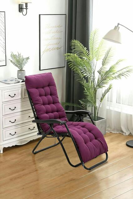 Rackhams 160 cm W x 50cm D Purple Garden Bench Cushion Sun Lounger Cushion - Purple - One Size - image 1