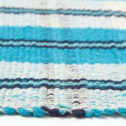 Rackhams Irvine Handwoven Blue Tartan 100% Cotton Rug - 120 x 170 cm - thumbnail 5