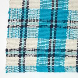 Rackhams Irvine Handwoven Blue Tartan 100% Cotton Rug - 120 x 170 cm - thumbnail 4
