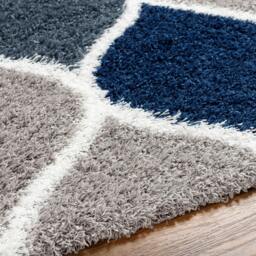 Rackhams Urban Shag-Modern Grey Charcoal Blue White Soft Plush Pile Rug - 160 x 220 cm - thumbnail 3