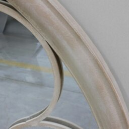 Rackhams Milton Vintage Cream Metal Frame Arch Window Wall Mirror 112cm x 61cm - Brown - thumbnail 4