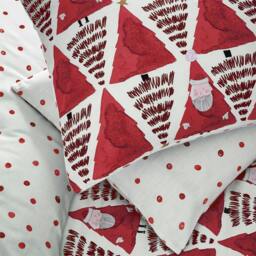 Rackhams Hide + Seek Santa Claus Duvet Cover Set - Red - 120cm x 150cm - Red - 50% Cotton/50% Polyester - thumbnail 3