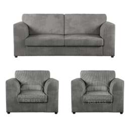 Rackhams Luxor Full Jumbo Cord 3 Seater and 2 x Armchairs - Full Back - Orange - thumbnail 2