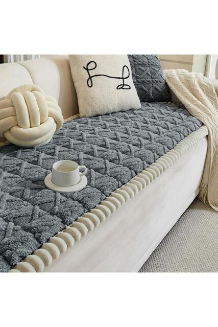 Rackhams Soft & Non-slip Plush Sofa Cover - Medium - image 1