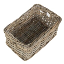 Rackhams Rectangular Grey Rattan Storage Baskets - Set of 3 - thumbnail 3
