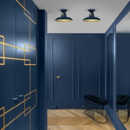 Rackhams Ceiling Lamp Felix Navy Blue/Gold 1XE27