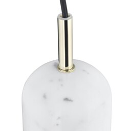 Rackhams White Marble Pendant Lamp Fitting in Scandinavian Design with Black Fabric Cable - thumbnail 3