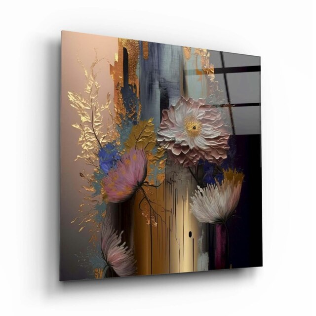 Rackhams Abstract Glass Wall Art 2 - 80x80cm - Tempered Glass (4 mm) - image 1