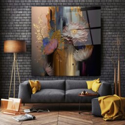 Rackhams Abstract Glass Wall Art 2 - 80x80cm - Tempered Glass (4 mm) - thumbnail 4