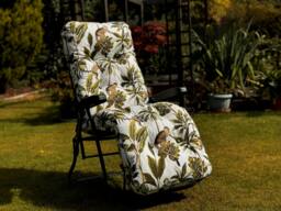 Rackhams Deluxe Garden Relaxer Chair - Multi-Position Reclining Lounger - Renaissance Grey (Black Frame) - 99cm x 58cm x 73cm - thumbnail 6
