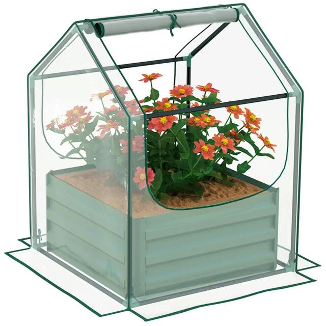 Rackhams 61 x 61cm Garden Planter Bed, with Cover - Green
