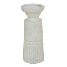 Rackhams Carved Candle Holder - White - White - One Size - 100% Mixed