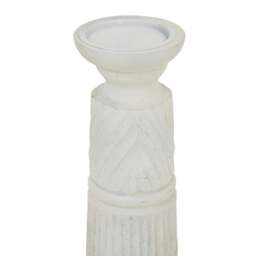 Rackhams Carved Candle Holder - White - White - One Size - 100% Mixed - thumbnail 2