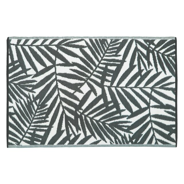 Rackhams Lightweight Reversible Plastic Woven Outdoor Rug, 133x190cm, Leaves - image 1