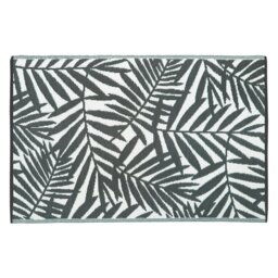Rackhams Lightweight Reversible Plastic Woven Outdoor Rug, 133x190cm, Leaves - thumbnail 1