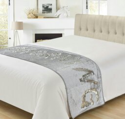 Rackhams Mermaid Sparkle Sequins Decorative Throw - 65cm x 200cm - Gold - thumbnail 3