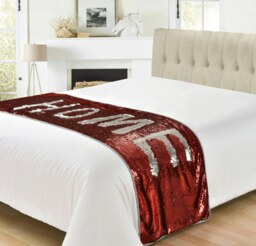 Rackhams Mermaid Sparkle Sequins Decorative Throw - 65cm x 200cm - Gold - thumbnail 4