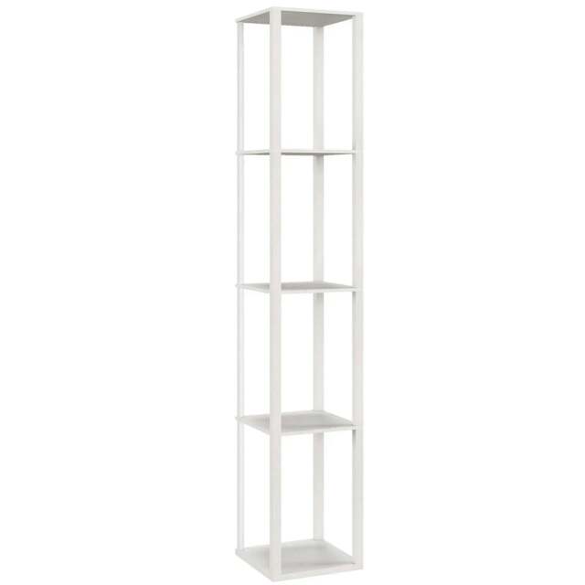 Rackhams RGB LED Floor Lamp with Shelves, Modern Dimmable Standing Lamp with Remote Control, Adjustable Brightness & Speed, White