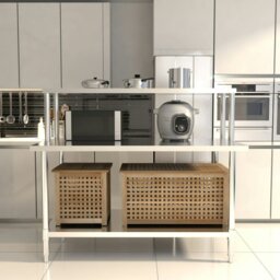 Rackhams Kitchen Prep Table Over Shelf Single Double Tier Overshelf - thumbnail 2
