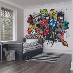 Rackhams Spray Paint Wall Mural - Large - W350cm x H280cm - thumbnail 1