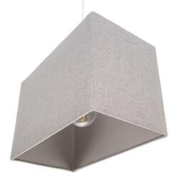 Rackhams Modern and Sleek Grey Stitch Linen Fabric Rectangular Lamp Shade with Lining - thumbnail 4