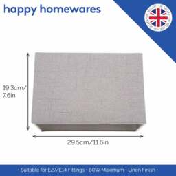 Rackhams Modern and Sleek Grey Stitch Linen Fabric Rectangular Lamp Shade with Lining - thumbnail 5