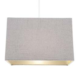 Rackhams Modern and Sleek Grey Stitch Linen Fabric Rectangular Lamp Shade with Lining - thumbnail 2