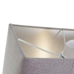 Rackhams Modern and Sleek Grey Stitch Linen Fabric Rectangular Lamp Shade with Lining - thumbnail 3