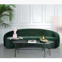 Rackhams Julep Modern Curved Three Seater, Four Seater Sofa, Velvet - Curved Sofa 180cm - White - thumbnail 3