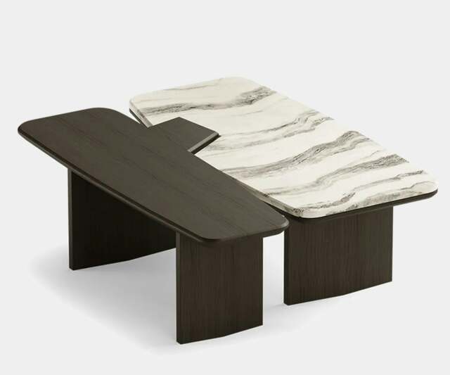 Rackhams Dolmen Garnet Centre Table: Modern Luxury Dual Top with Oak & Marble - image 1